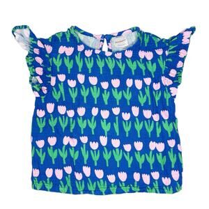 Hanna Andersson Print Ruffle Tee in Cotton Muslin Size 100cm (4)